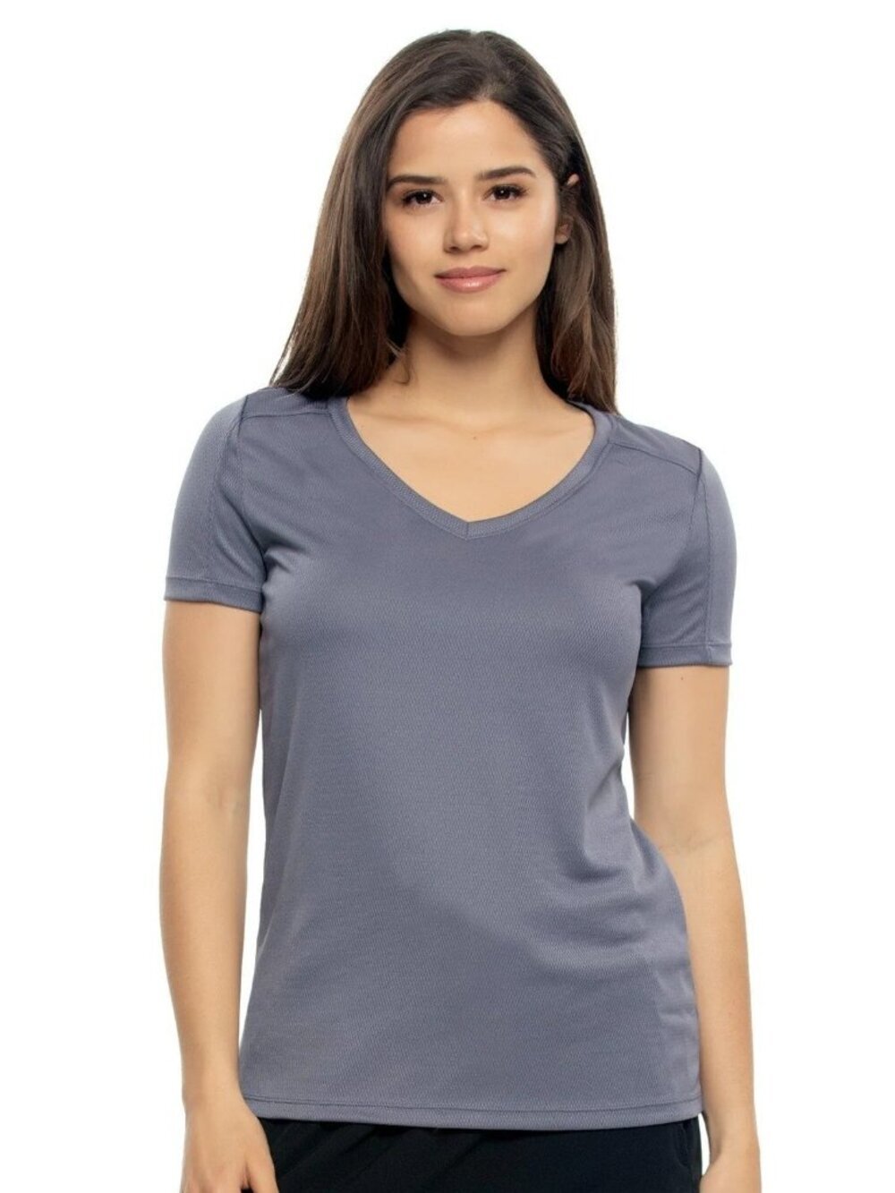 NWT TurboDry Women's M V-Neck Performance T-Shirt Gray Lightweight C1172